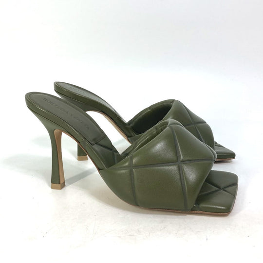 BOTTEGAVENETA Sandals 639943 leather khaki RUBBER LIDO MULES Women 36.5 Used Authentic