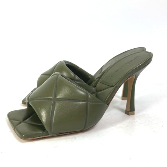 BOTTEGAVENETA Sandals 639943 leather khaki RUBBER LIDO MULES Women 36.5 Used Authentic