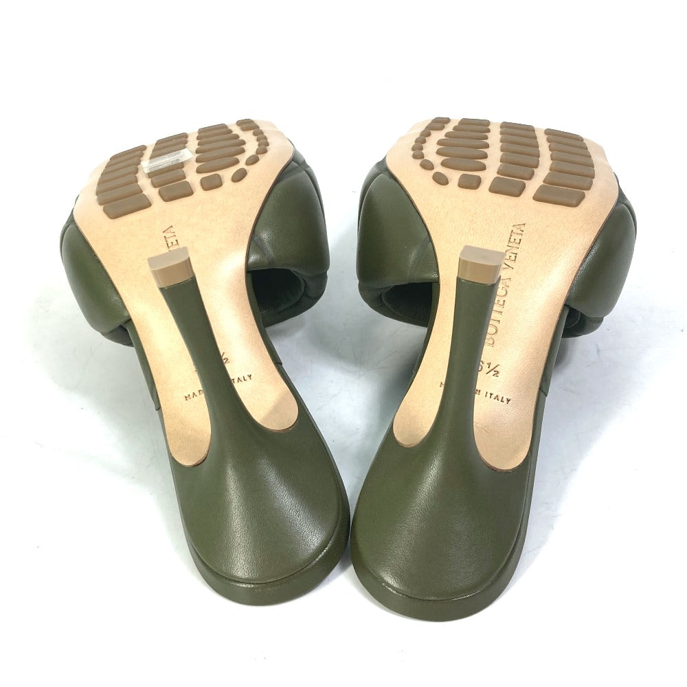 BOTTEGAVENETA Sandals 639943 leather khaki RUBBER LIDO MULES Women 36.5 Used Authentic