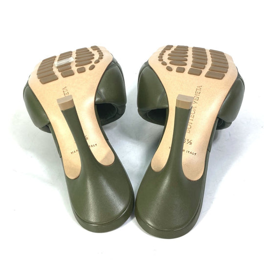 BOTTEGAVENETA Sandals 639943 leather khaki RUBBER LIDO MULES Women 36.5 Used Authentic