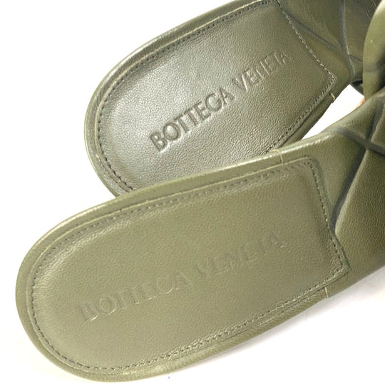 BOTTEGAVENETA Sandals 639943 leather khaki RUBBER LIDO MULES Women 36.5 Used Authentic