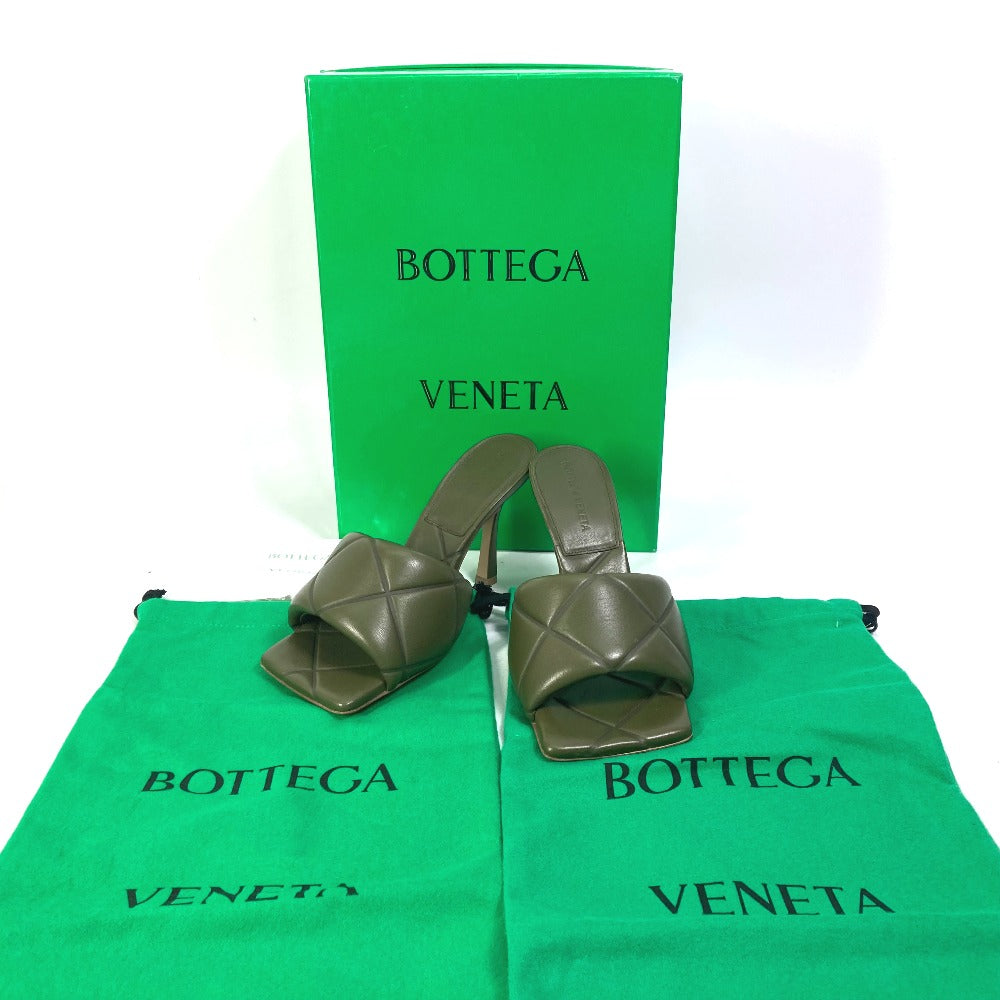 BOTTEGAVENETA Sandals 639943 leather khaki RUBBER LIDO MULES Women 36.5 Used Authentic