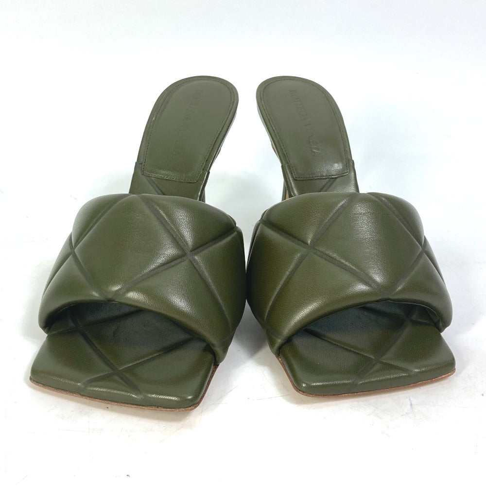 BOTTEGAVENETA Sandals 639943 leather khaki RUBBER LIDO MULES Women 37 Used Authentic