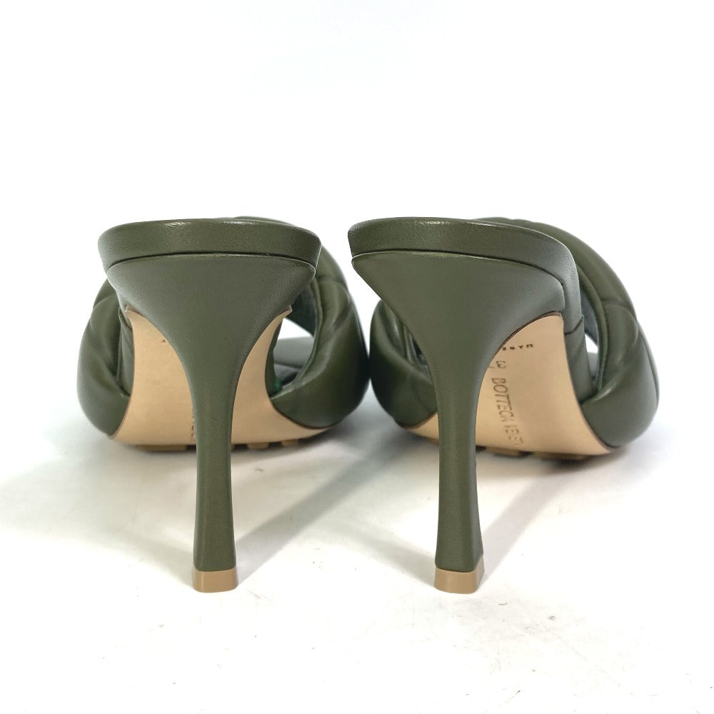 BOTTEGAVENETA Sandals 639943 leather khaki RUBBER LIDO MULES Women 37 Used Authentic