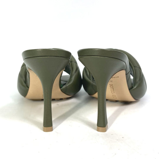 BOTTEGAVENETA Sandals 639943 leather khaki RUBBER LIDO MULES Women 37 Used Authentic