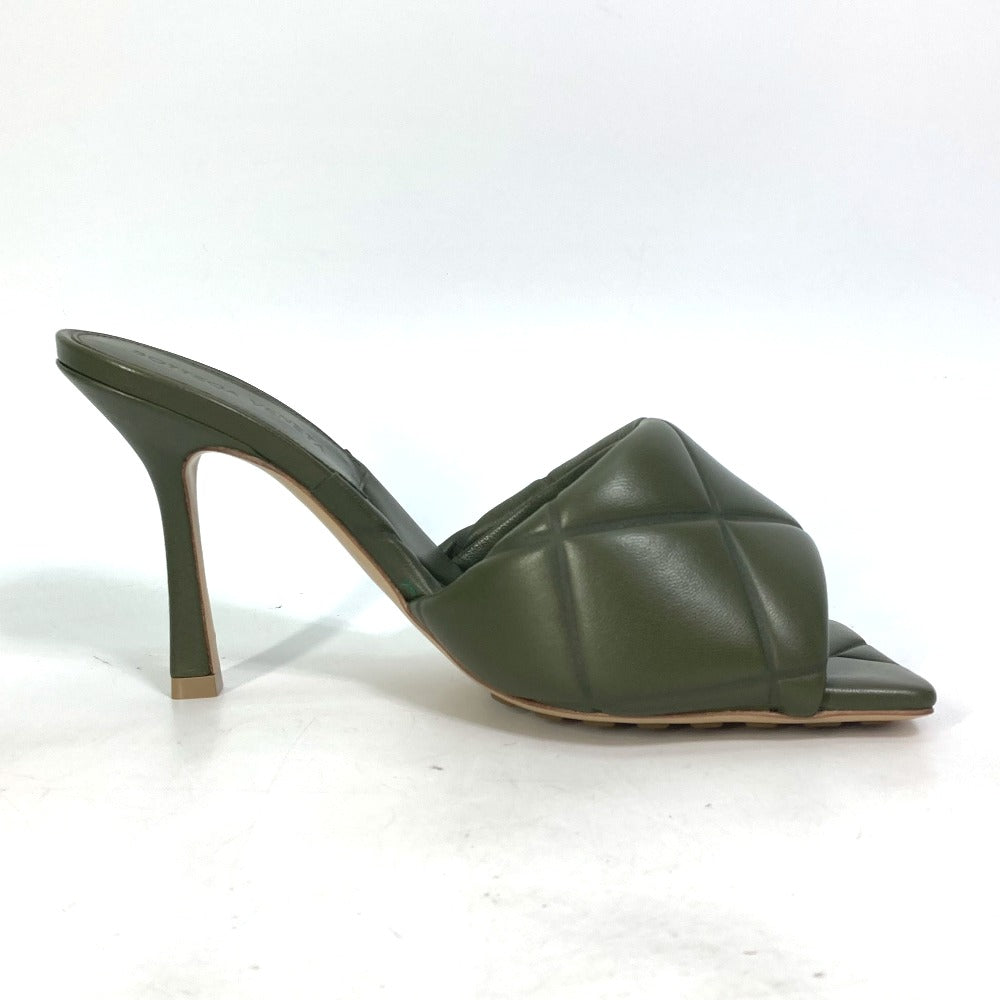 BOTTEGAVENETA Sandals 639943 leather khaki RUBBER LIDO MULES Women 37 Used Authentic