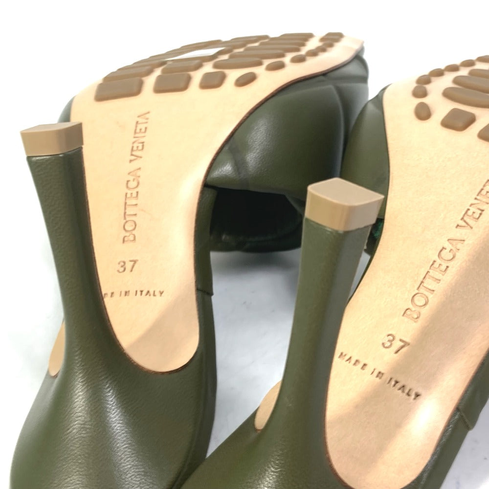 BOTTEGAVENETA Sandals 639943 leather khaki RUBBER LIDO MULES Women 37 Used Authentic