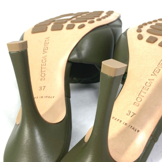 BOTTEGAVENETA Sandals 639943 leather khaki RUBBER LIDO MULES Women 37 Used Authentic