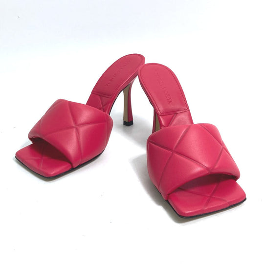 BOTTEGAVENETA Sandals 639943 leather Red type RUBBER LIDO MULES Women 36.5 Used Authentic
