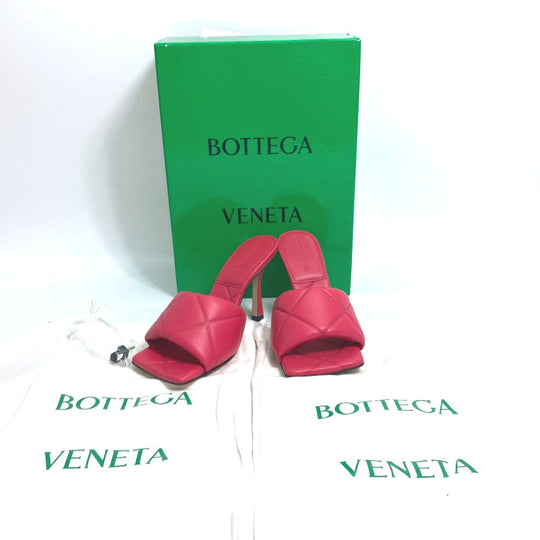BOTTEGAVENETA Sandals 639943 leather Red type RUBBER LIDO MULES Women 36.5 Used Authentic
