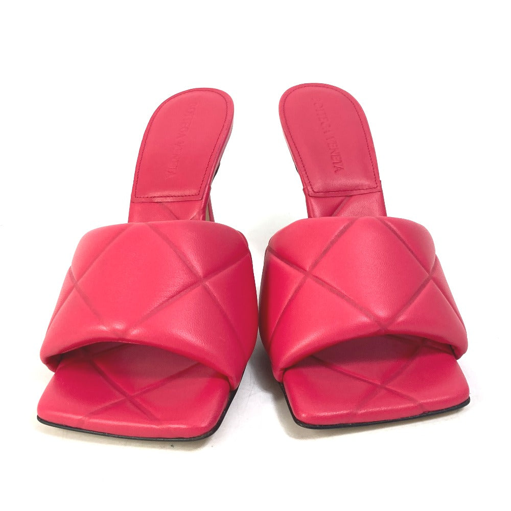 BOTTEGAVENETA Sandals 639943 leather Red type RUBBER LIDO MULES Women 36.5 Used Authentic
