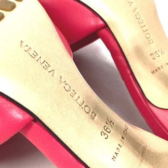 BOTTEGAVENETA Sandals 639943 leather Red type RUBBER LIDO MULES Women 36.5 Used Authentic