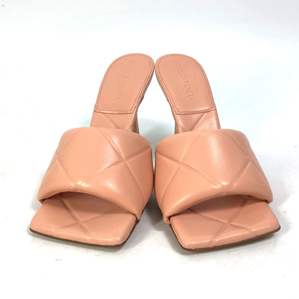 BOTTEGAVENETA Sandals 639943 leather pink RUBBER LIDO MULES Women 37 Used Authentic