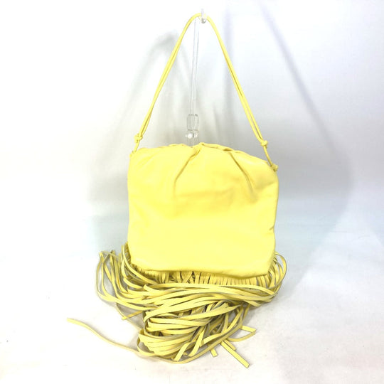 BOTTEGAVENETA Shoulder Bag 630363 leather yellow The fringe pouch Women Used Authentic