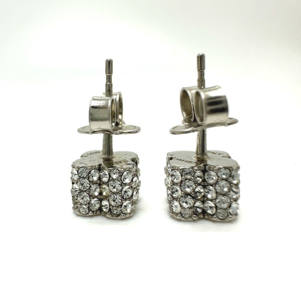 LOUIS VUITTON Pierce M64879 metal Silver Bookle Dreille Fast Flower Strass Stud Women Used Authentic