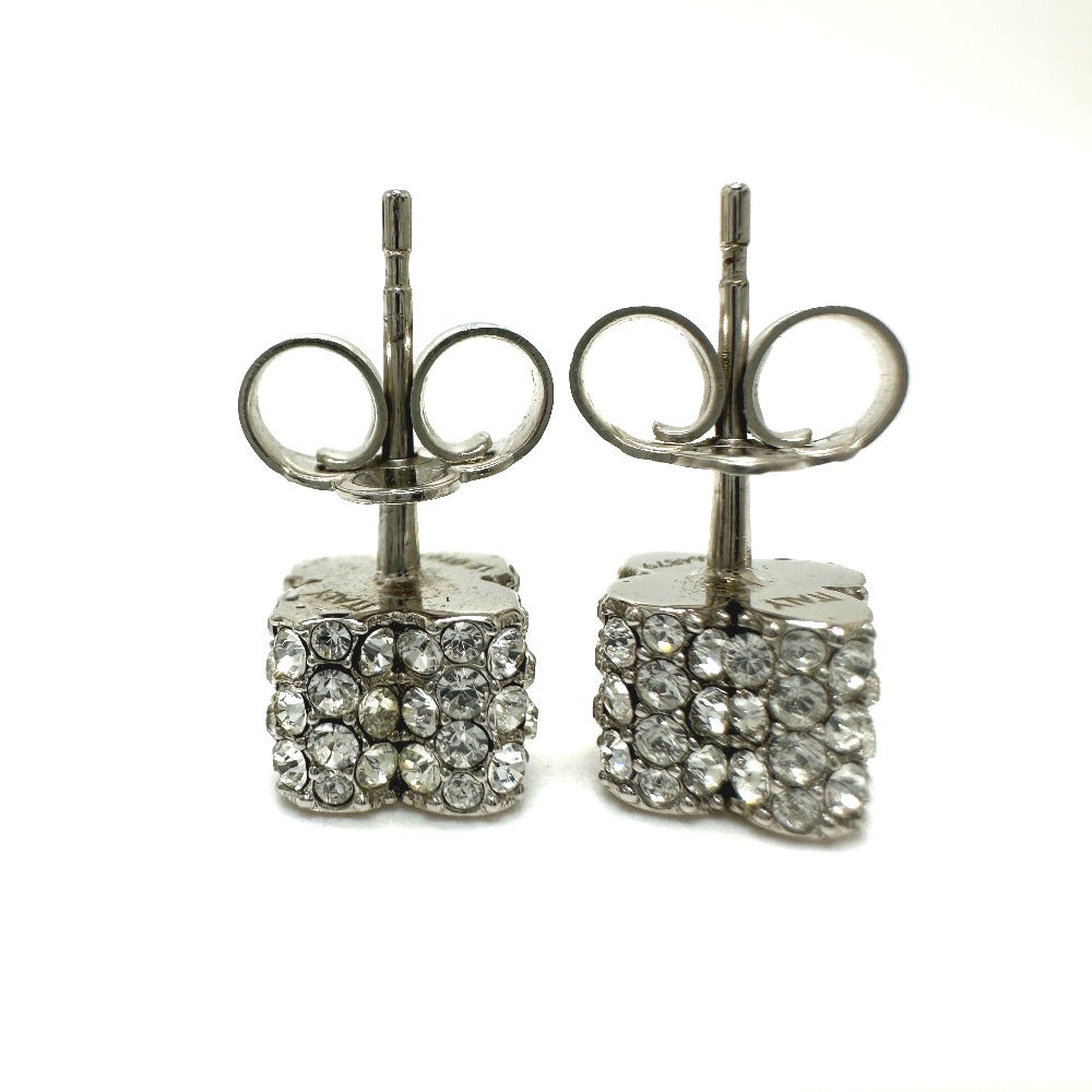 LOUIS VUITTON Pierce M64879 metal Silver Bookle Dreille Fast Flower Strass Stud Women Used Authentic