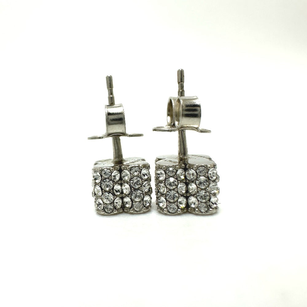 LOUIS VUITTON Pierce M64879 metal Silver Bookle Dreille Fast Flower Strass Stud Women Used Authentic