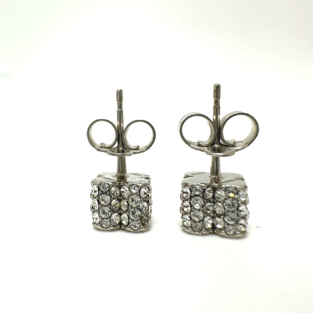 LOUIS VUITTON Pierce M64879 metal Silver Bookle Dreille Fast Flower Strass Stud Women Used Authentic