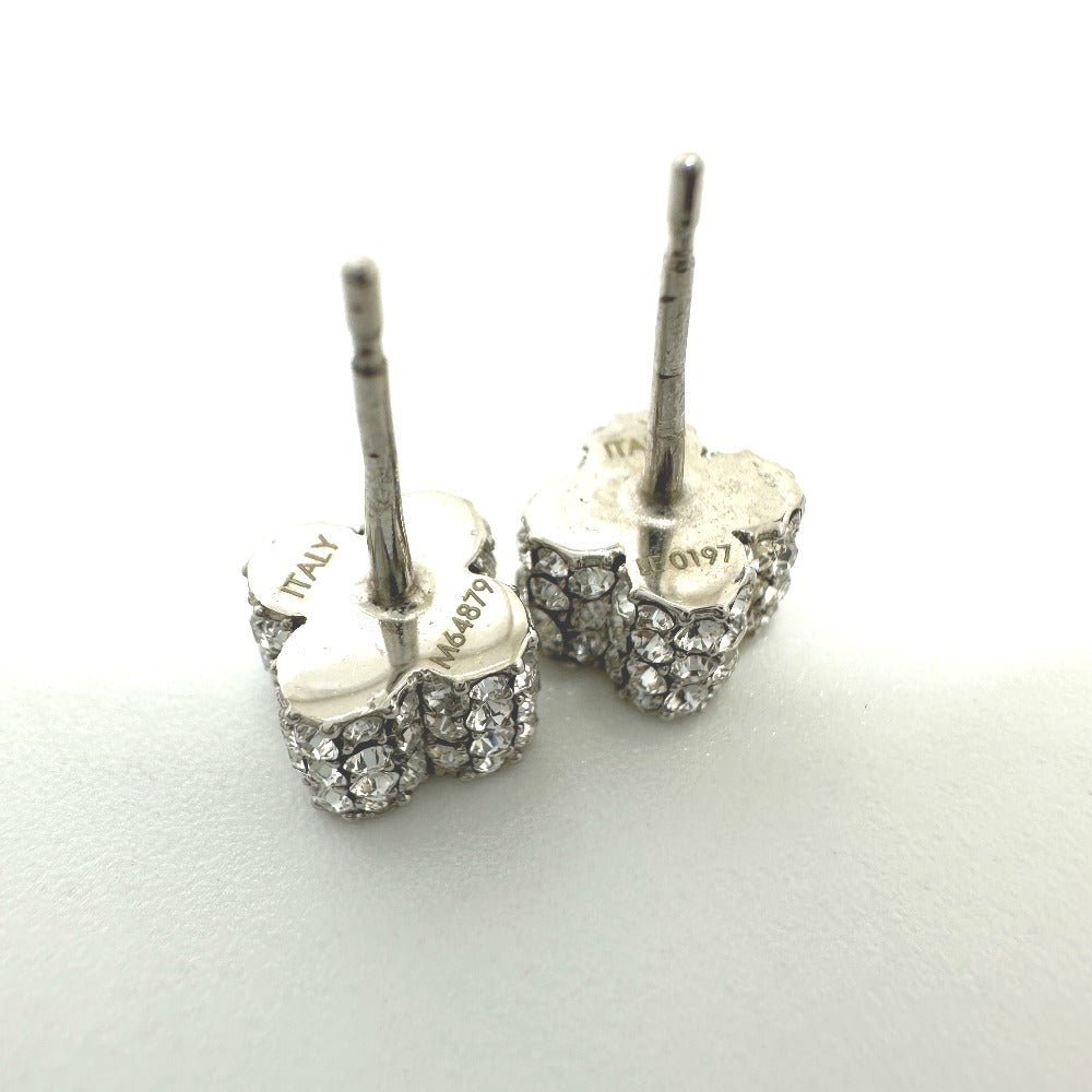 LOUIS VUITTON Pierce M64879 metal Silver Bookle Dreille Fast Flower Strass Stud Women Used Authentic