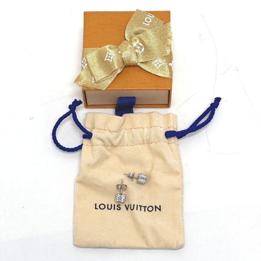 LOUIS VUITTON Pierce M64879 metal Silver Bookle Dreille Fast Flower Strass Stud Women Used Authentic