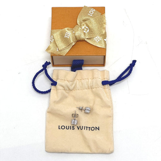 LOUIS VUITTON Pierce M64879 metal Silver Bookle Dreille Fast Flower Strass Stud Women Used Authentic
