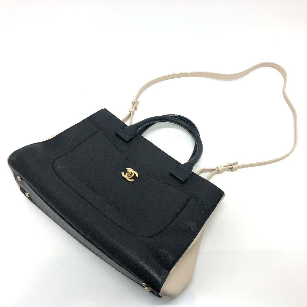 CHANEL Shoulder Bag A69930 leather black CC mark Executive tote Women Used Authentic