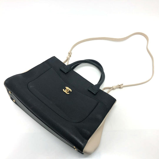 CHANEL Shoulder Bag A69930 leather black CC mark Executive tote Women Used Authentic