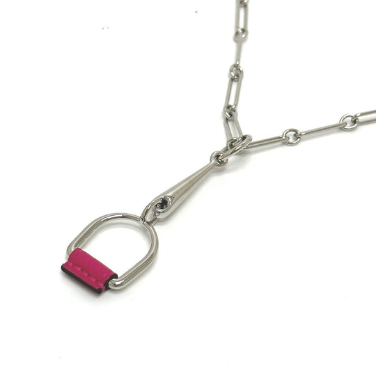HERMES Necklace Swift Silver Heritage Esquetre PM Women Used Authentic