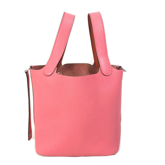 HERMES Handbag Taurillon Clemence pink Pico Tan Lock Ekra PM