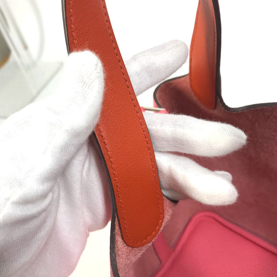 HERMES Handbag Taurillon Clemence pink Pico Tan Lock Ekra PM