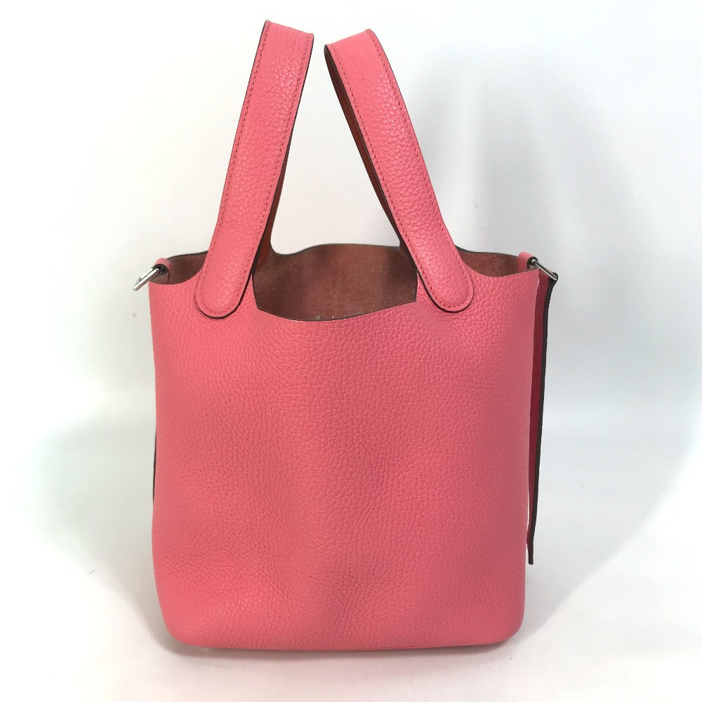 HERMES Handbag Taurillon Clemence pink Pico Tan Lock Ekra PM