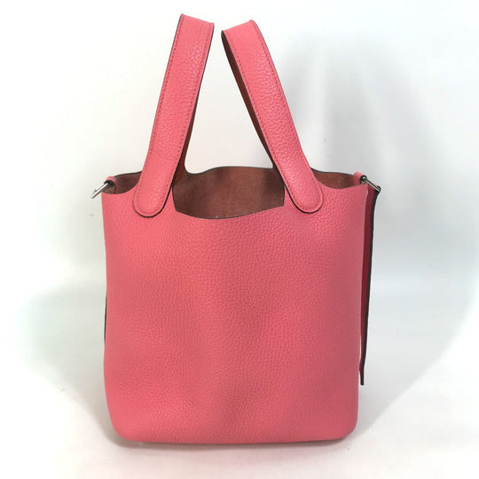 HERMES Handbag Taurillon Clemence pink Pico Tan Lock Ekra PM