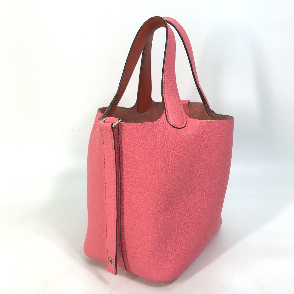 HERMES Handbag Taurillon Clemence pink Pico Tan Lock Ekra PM