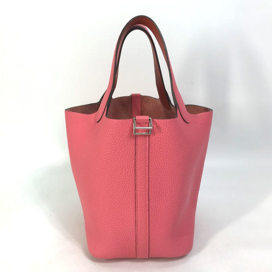 HERMES Handbag Taurillon Clemence pink Pico Tan Lock Ekra PM