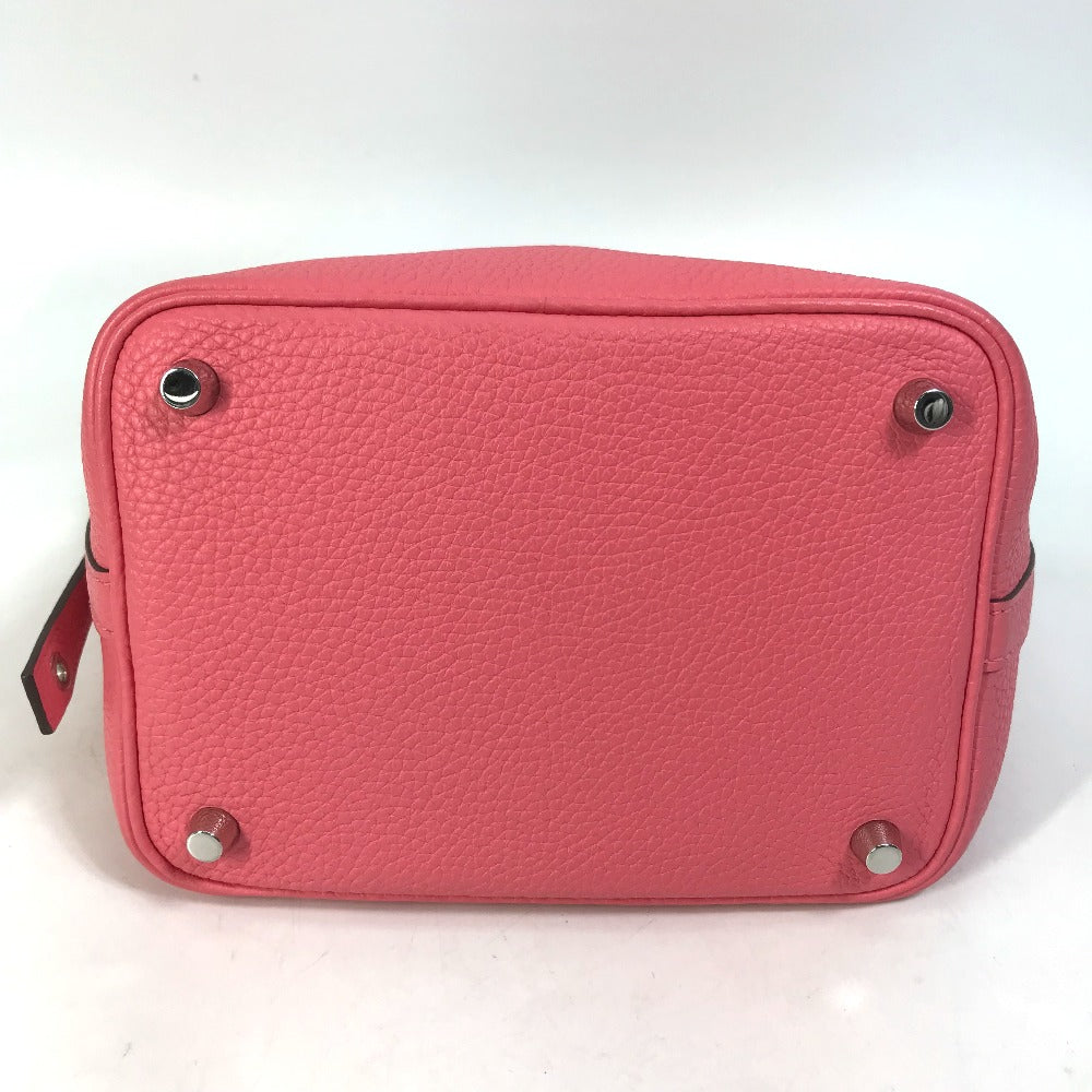 HERMES Handbag Taurillon Clemence pink Pico Tan Lock Ekra PM