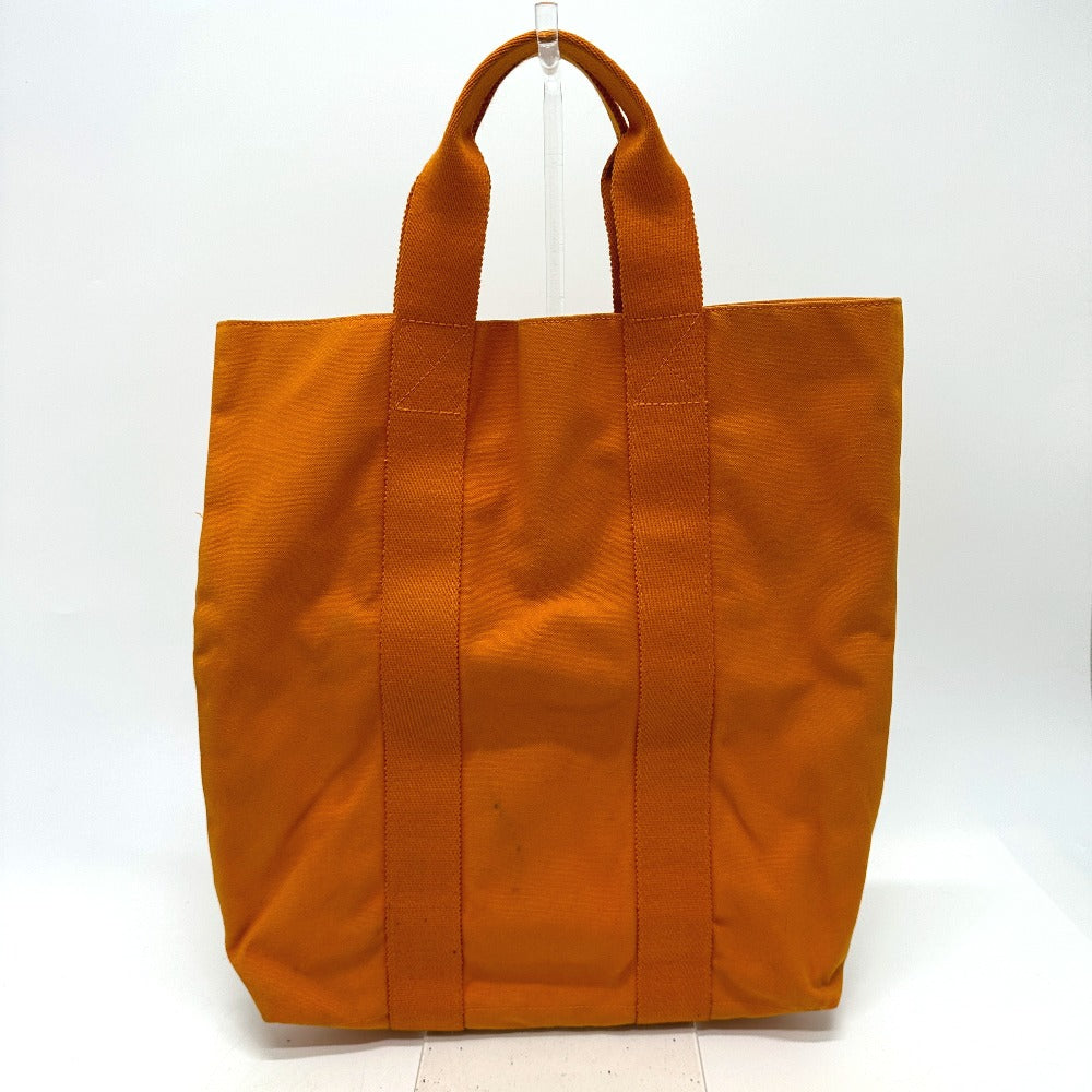 HERMES Tote Bag canvas Orange Fool Toe Kabas Women Used Authentic