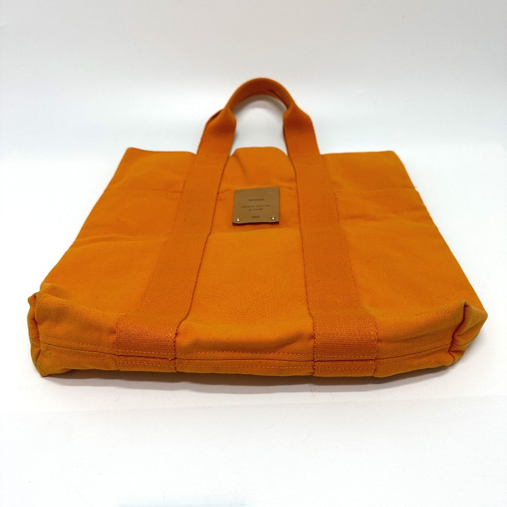 HERMES Tote Bag canvas Orange Fool Toe Kabas Women Used Authentic
