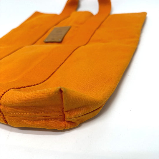 HERMES Tote Bag canvas Orange Fool Toe Kabas Women Used Authentic