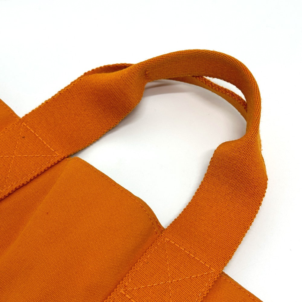 HERMES Tote Bag canvas Orange Fool Toe Kabas Women Used Authentic