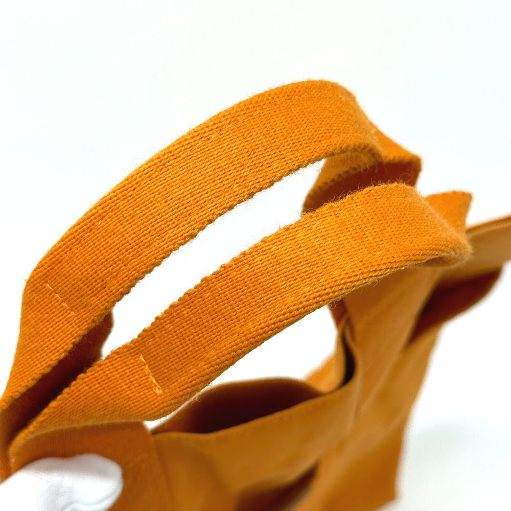 HERMES Tote Bag canvas Orange Fool Toe Kabas Women Used Authentic