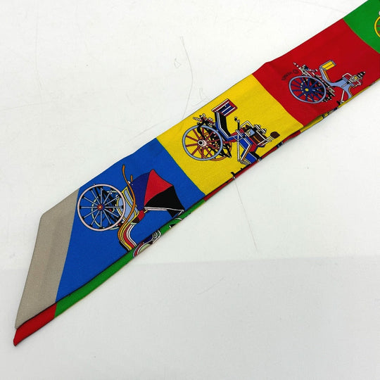 HERMES scarf silk multicolor Carriage Women Used Authentic