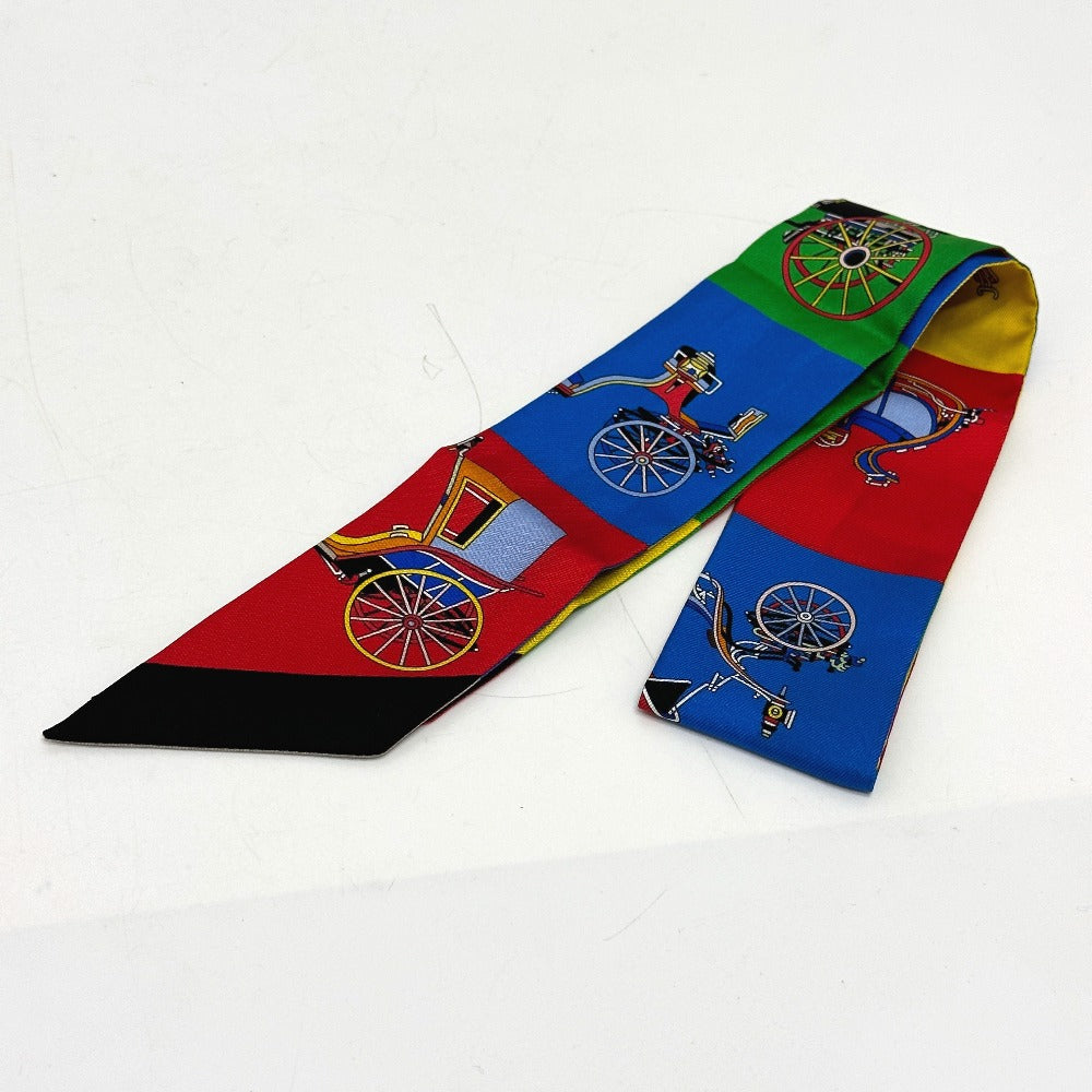 HERMES scarf silk multicolor Carriage Women Used Authentic