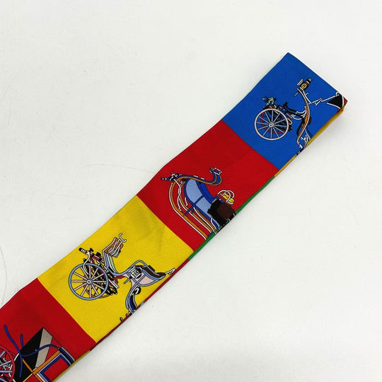 HERMES scarf silk multicolor Carriage Women Used Authentic