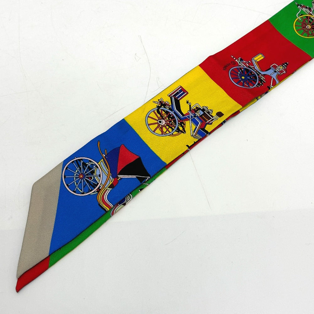 HERMES scarf silk multicolor Carriage Women Used Authentic