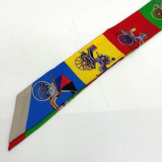 HERMES scarf silk multicolor Carriage Women Used Authentic