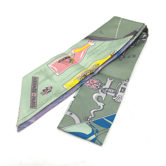 HERMES scarf silk multicolor bottle ship Women Used Authentic