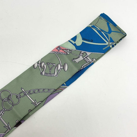 HERMES scarf silk multicolor bottle ship Women Used Authentic