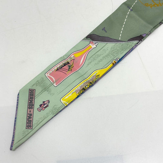 HERMES scarf silk multicolor bottle ship Women Used Authentic