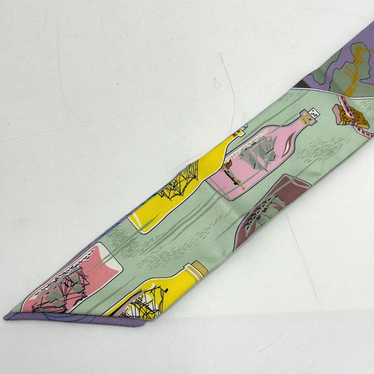 HERMES scarf silk multicolor bottle ship Women Used Authentic
