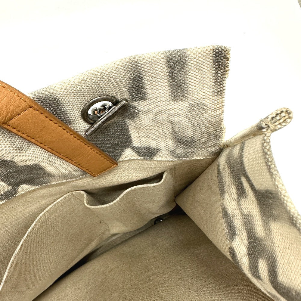 CHANEL Shoulder Bag Canvas / leather beige CC COCO Mark Icon Shopping Tote Women Used Authentic